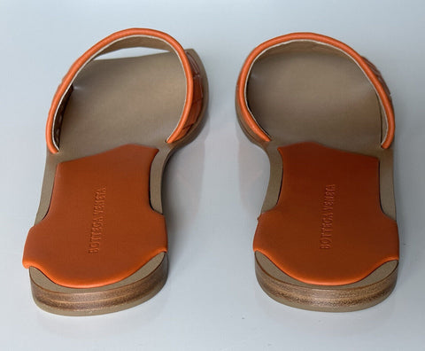 NIB $ 620 Bottega Veneta Slip-on-Sandalen aus gebranntem Orange aus Leder 8,5 (38,5) 578372 