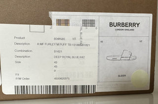 Мужские шлепанцы Burberry Furley Puff TB, синие сандалии NIB, 570 долларов США, 10 США (43) 8048585 