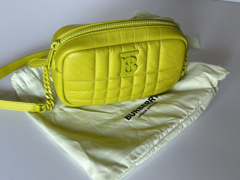 NWT $1250 Burberry Lola TB Маленькая кожаная сумка через плечо Vivid Lime 8052246 Италия 