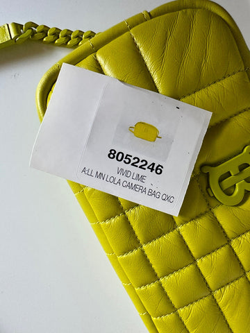 NWT $1250 Burberry Lola TB Маленькая кожаная сумка через плечо Vivid Lime 8052246 Италия 