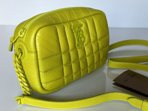 NWT $1250 Burberry Lola TB Маленькая кожаная сумка через плечо Vivid Lime 8052246 Италия 