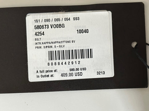 NWT 580 $ Bottega Veneta Intrecciato Nappaleder Blauer Gürtel 40/100 IT 580673 