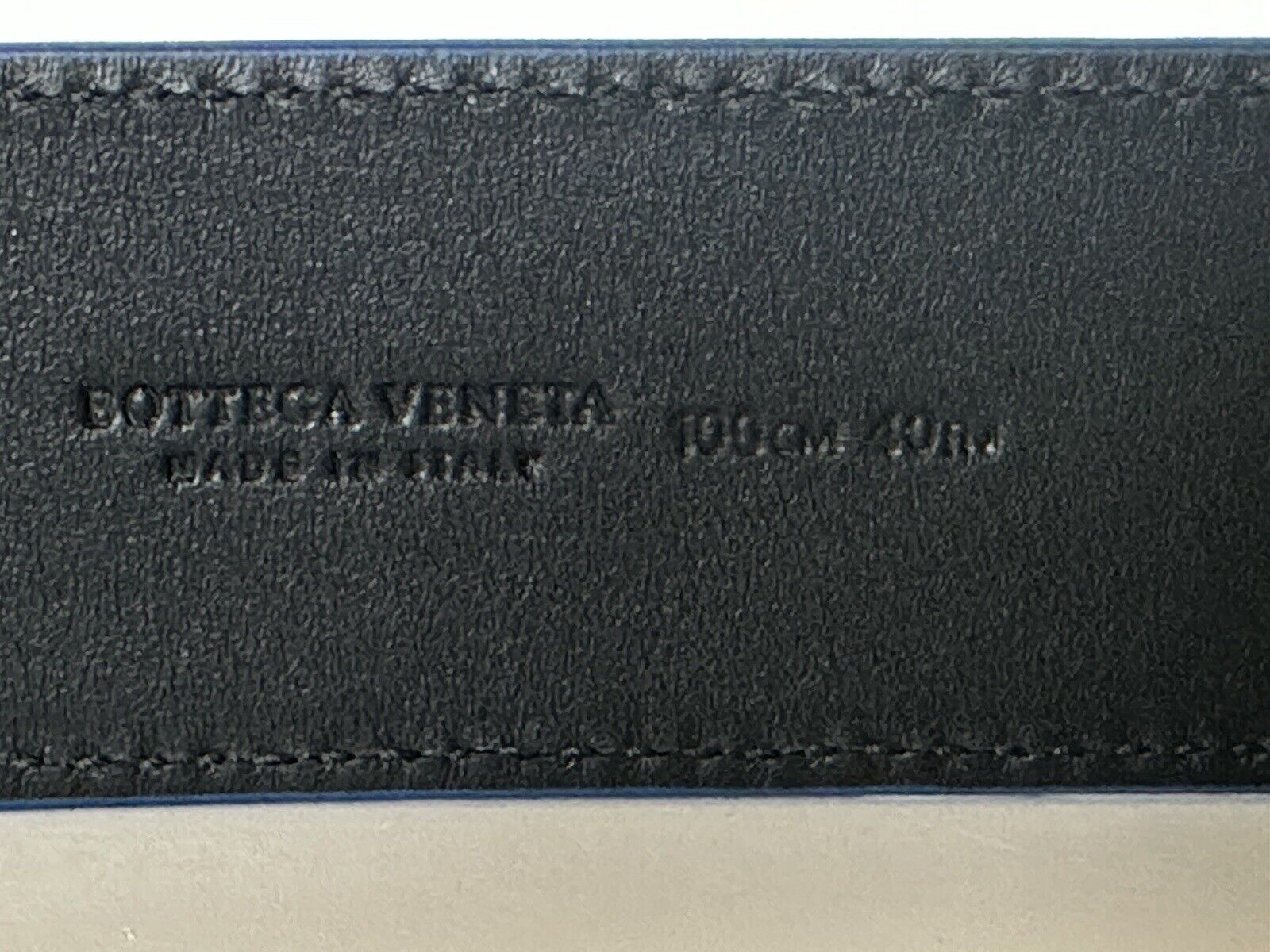 NWT $580 Синий ремень Bottega Veneta Intrecciato из кожи наппа 40/100 IT 580673 