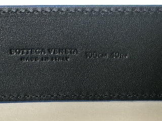 NWT $580 Синий ремень Bottega Veneta Intrecciato из кожи наппа 40/100 IT 580673 