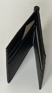 NWT $700 Bottega Veneta Intrecciato Croc/Nappa Leather Black Wallet 123180 IT