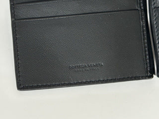 NWT $700 Bottega Veneta Intrecciato Croc/Nappa Leather Black Wallet 123180 IT