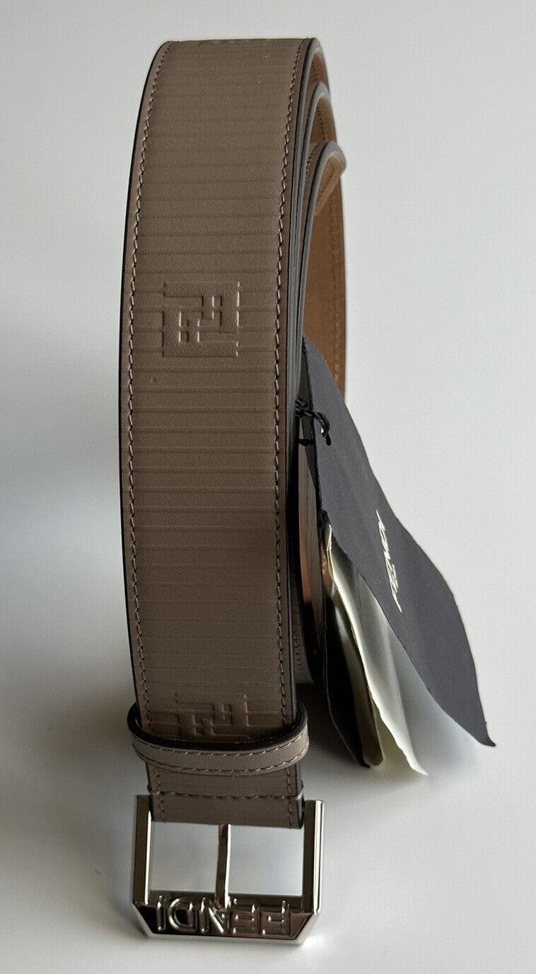NWT $490 Fendi FF Calf Leather Beige Belt 100/40 Made in Italy 7C0469