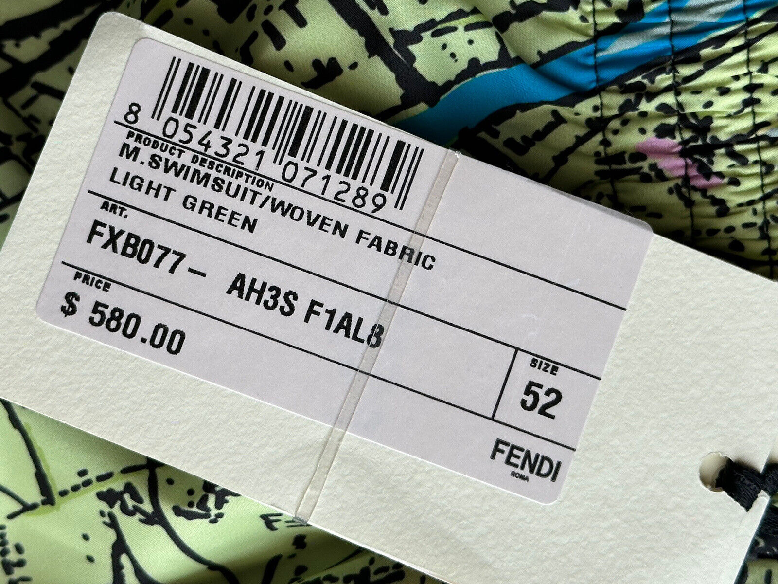 Мужские светло-зеленые шорты-боксеры для плавания Fendi, 580 долларов США, 36 США (52 евро), Италия FXB077 