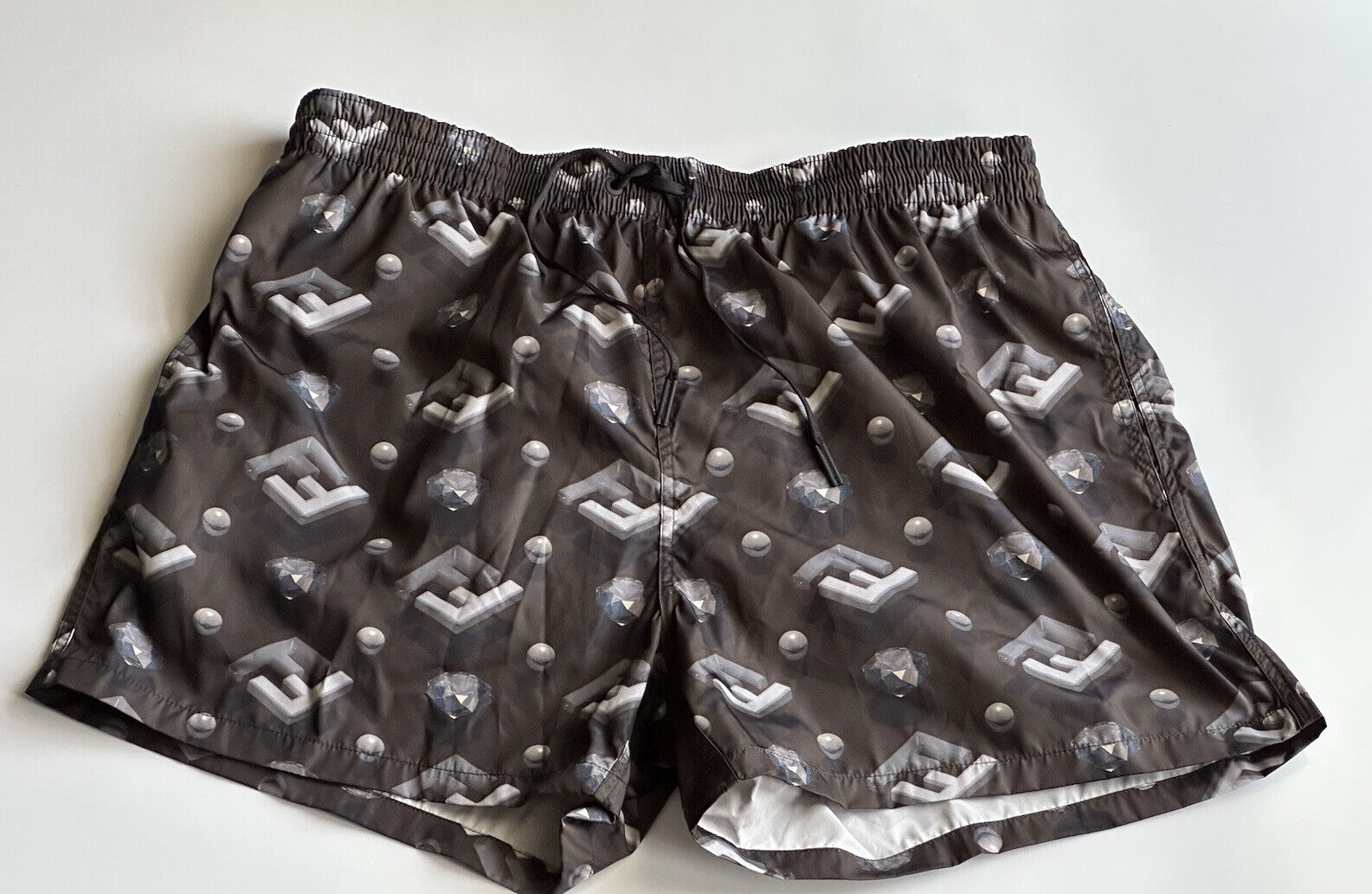 NWT $620 Fendi FF Men's Black Boxer Swim Shorts 36 US (52 Euro) Italy FXB077AL45