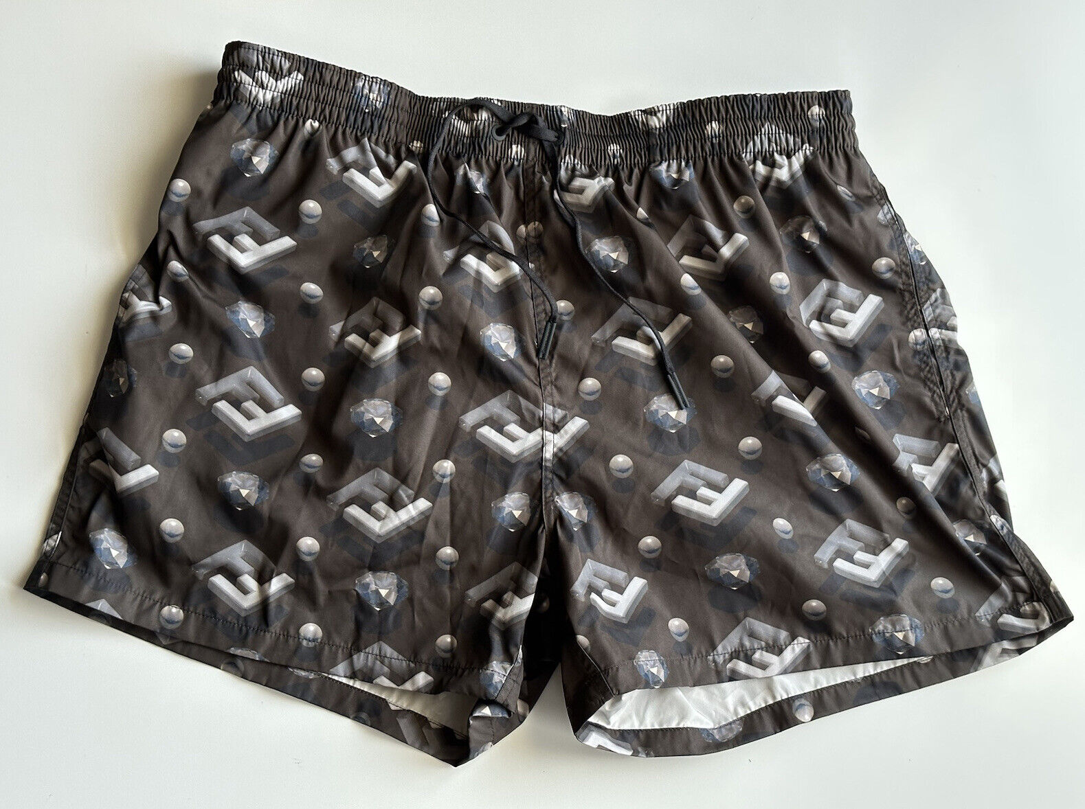 NWT $620 Fendi FF Men's Black Boxer Swim Shorts 36 US (52 Euro) Italy FXB077AL45