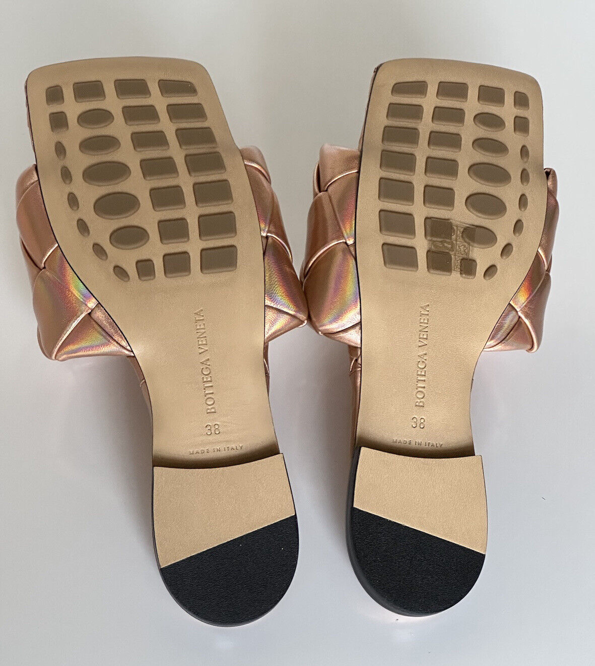NWT $1350 Bottega Veneta Lido Violet - Old Rose Flat Sandals Shoes 8 US 608853