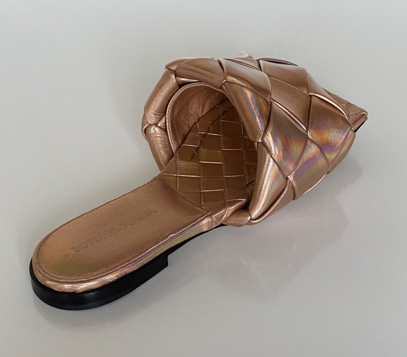 NWT $1350 Bottega Veneta Lido Violet - Old Rose Flat Sandals Shoes 7 US 608853