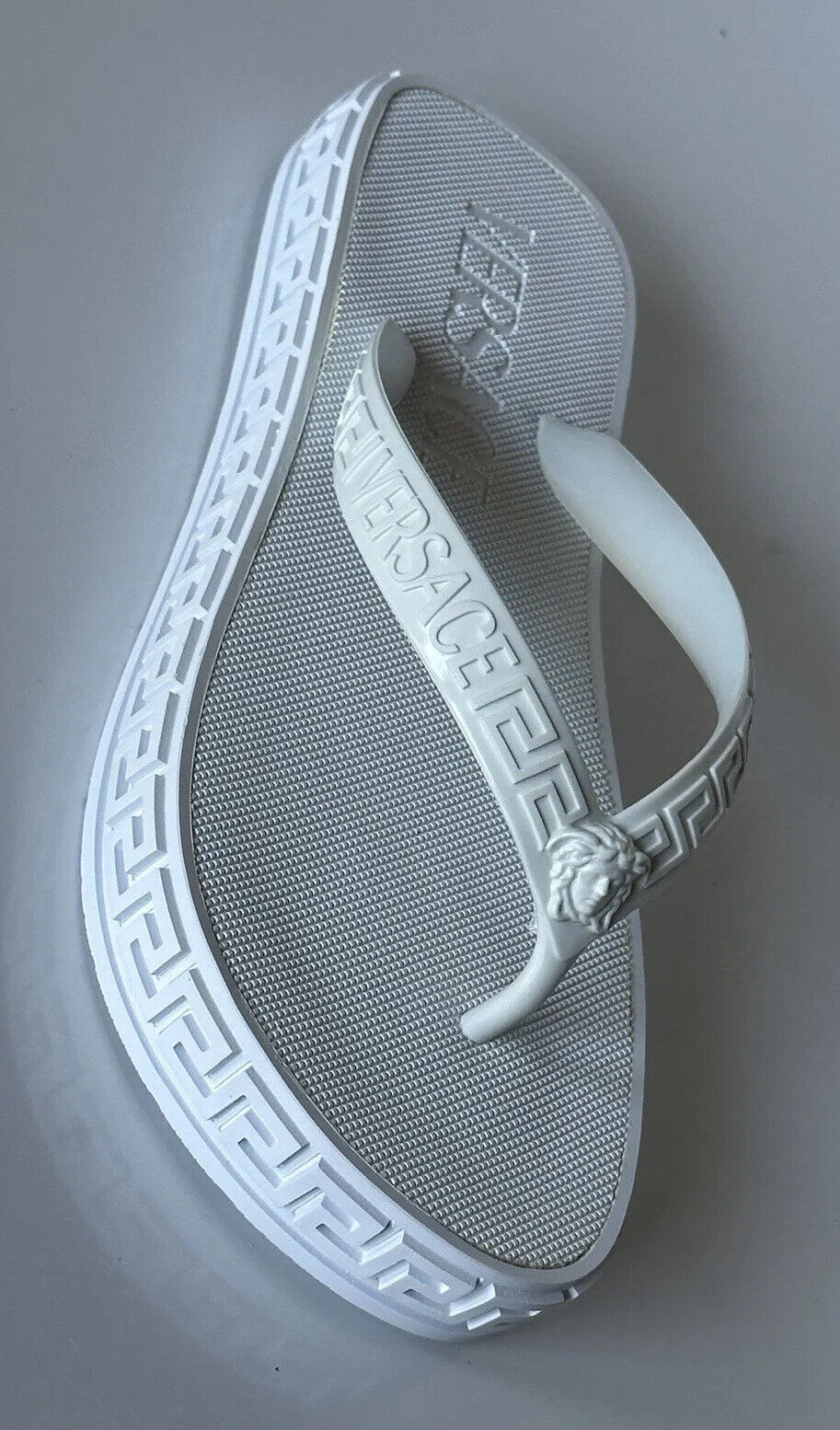 NIB $345 Versace Medusa Head Off White Flip Flops Sandals 11 US (41) 1003737 IT