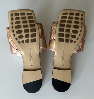 NWT $1350 Bottega Veneta Lido Violet — Сандалии на плоской подошве Old Rose, обувь 7,5 США, 608853 