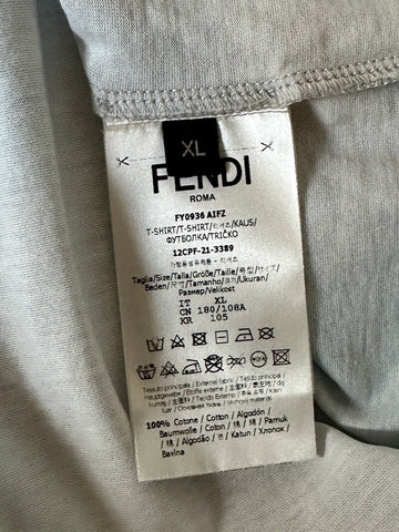 NWT 790 $ Fendi Miraggio Logo Print Moonlight Baumwolljersey T-Shirt XL FY0936 IT