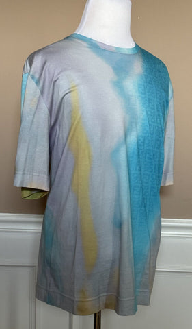 NWT 790 $ Fendi Miraggio Logo Print Moonlight Baumwolljersey T-Shirt XL FY0936 IT