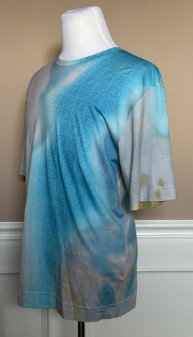 NWT 790 $ Fendi Miraggio Logo Print Moonlight Baumwolljersey T-Shirt XL FY0936 IT