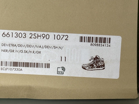 NIB Gucci Basket Demetra Leather  Multicolor High-top Sneakers 11.5 US 661303 IT