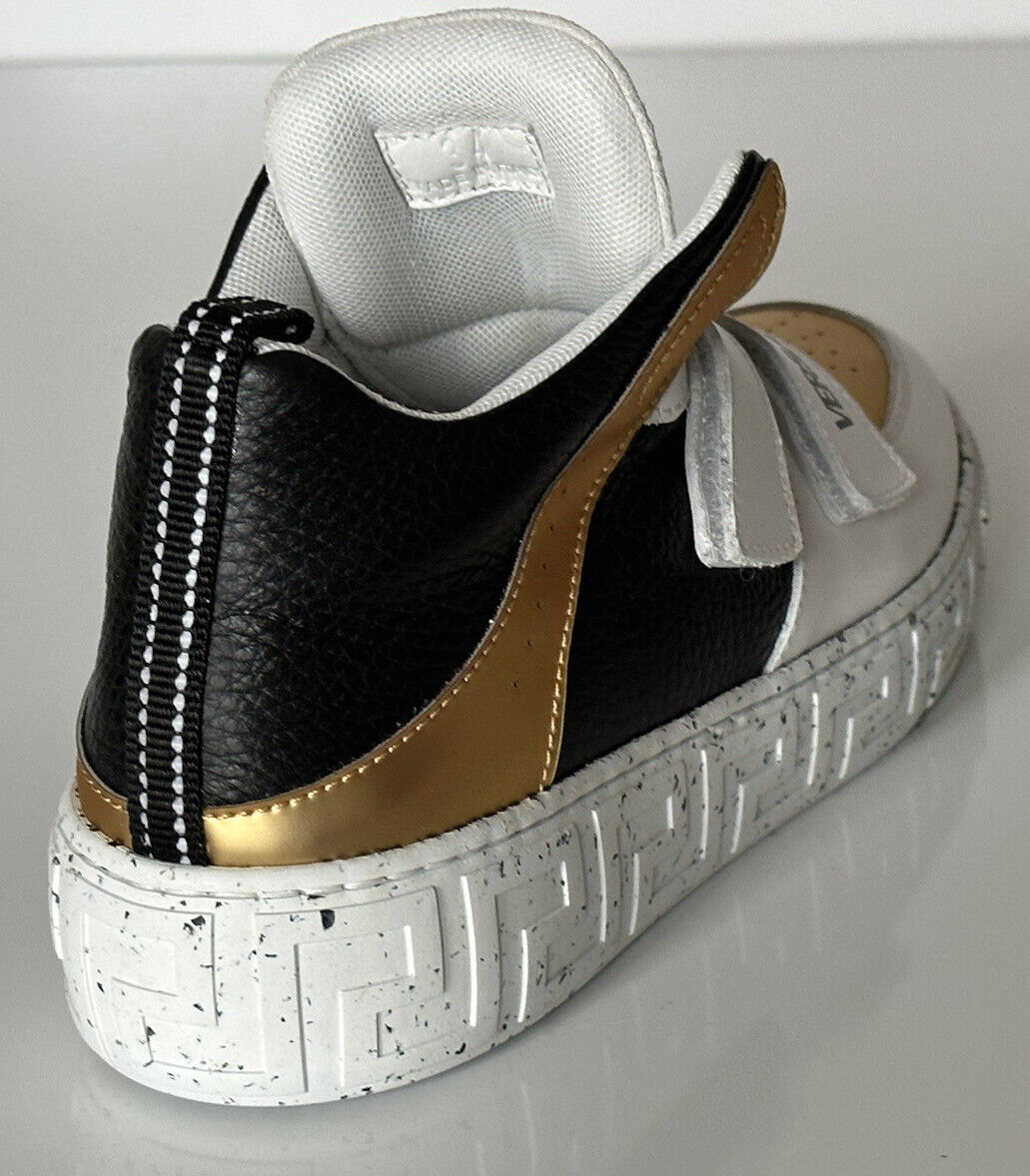 NWT $575 Versace La Greca Boys High Top Sneakers 34 Euro (9.7" Length) Italy