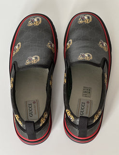 Мужские низкие кроссовки NIB Gucci Tiger Black Canvas 11,5 US (Gucci 11) 699971 IT 