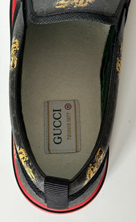 Мужские низкие кроссовки NIB Gucci Tiger Black Canvas 11,5 US (Gucci 11) 699971 IT 