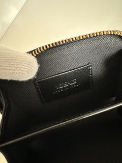 NWT Versace Черный/Желтый Кошелек/Клатч из телячьей кожи на молнии 1001873 Италия 