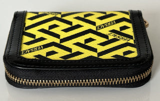 NWT Versace Черный/Желтый Кошелек/Клатч из телячьей кожи на молнии 1001873 Италия 