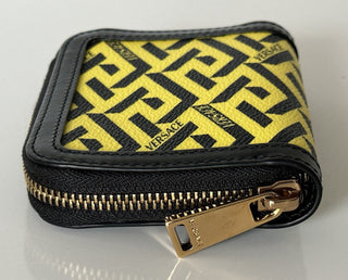 NWT Versace Черный/Желтый Кошелек/Клатч из телячьей кожи на молнии 1001873 Италия 