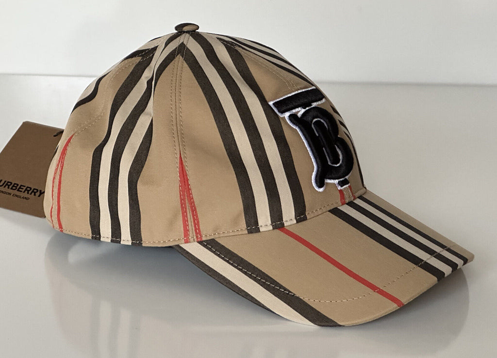 NWT $400 Бейсбольная кепка Burberry Stripe TB Archive Бежевая M (57 см) 8026924 Италия