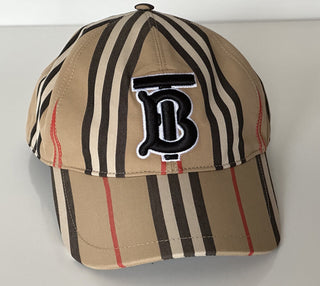 NWT $400 Бейсбольная кепка Burberry Stripe TB Archive Бежевая M (57 см) 8026924 Италия
