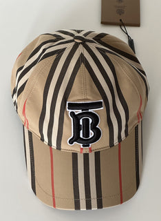 NWT $400 Бейсбольная кепка Burberry Stripe TB Archive Бежевая M (57 см) 8026924 Италия