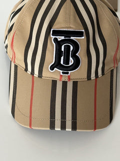 NWT $400 Бейсбольная кепка Burberry Stripe TB Archive Бежевая M (57 см) 8026924 Италия