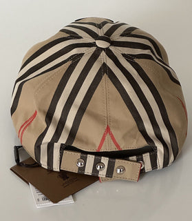 NWT $400 Бейсбольная кепка Burberry Stripe TB Archive Бежевая M (57 см) 8026924 Италия