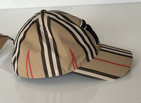 NWT $400 Burberry Stripe TB Baseball Cap Archive Beige M (57 cm) 8026924 Italy