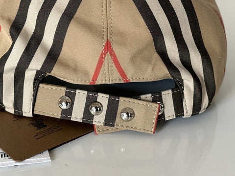 NWT $400 Burberry Stripe TB Baseball Cap Archive Beige M (57 cm) 8026924 Italy