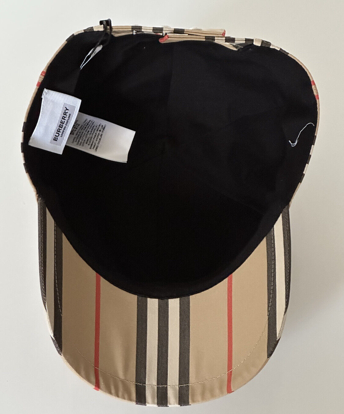 NWT $400 Бейсбольная кепка Burberry Stripe TB Archive Бежевая M (57 см) 8026924 Италия