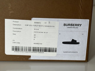 NIB $420 Burberry Eyelet Men’s Furley Royal Blue Slide Sandals 9 US (42) 8049674