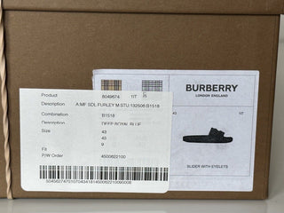 Мужские шлепанцы Furley Royal Blue за 420 долларов США Burberry Eyelet 10 США 8049674 IT 
