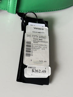 NWT $525 Versace Ярко-зеленый кожаный ремень с пряжкой Medusa 115 (46) Италия DCU4140 