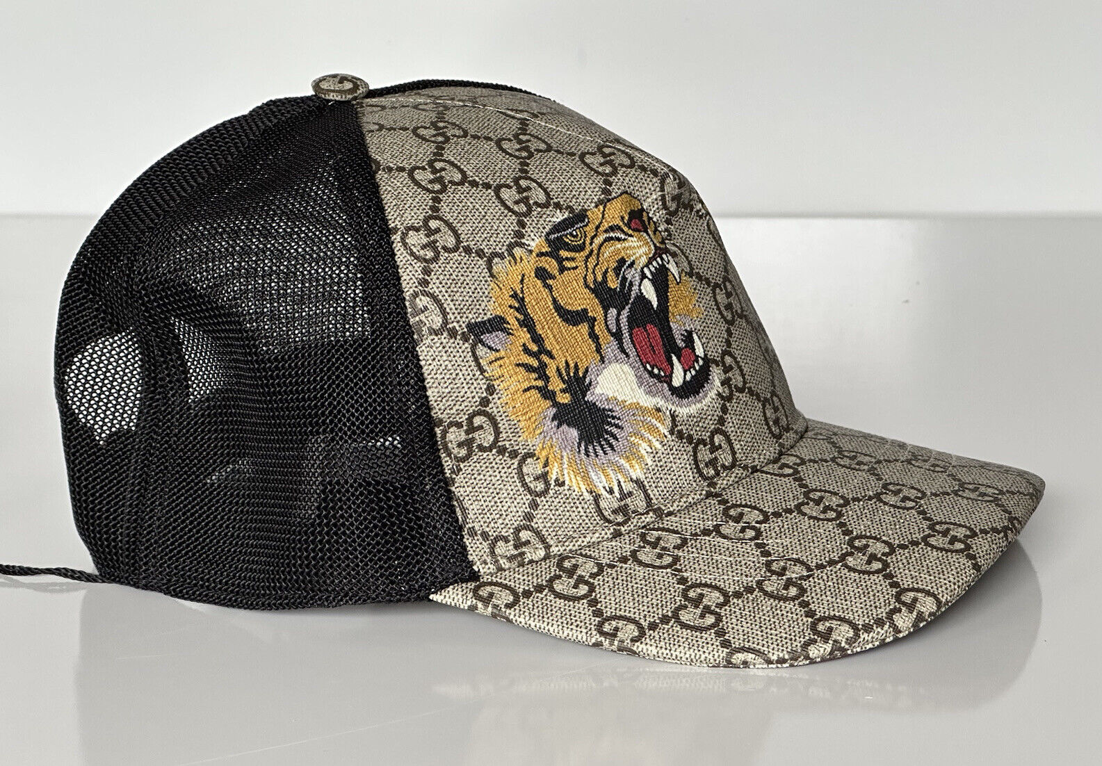 NWT Gucci Tiger GG Print Baseball Cap Brown Hat L (59 cm) Made in Italy 426887