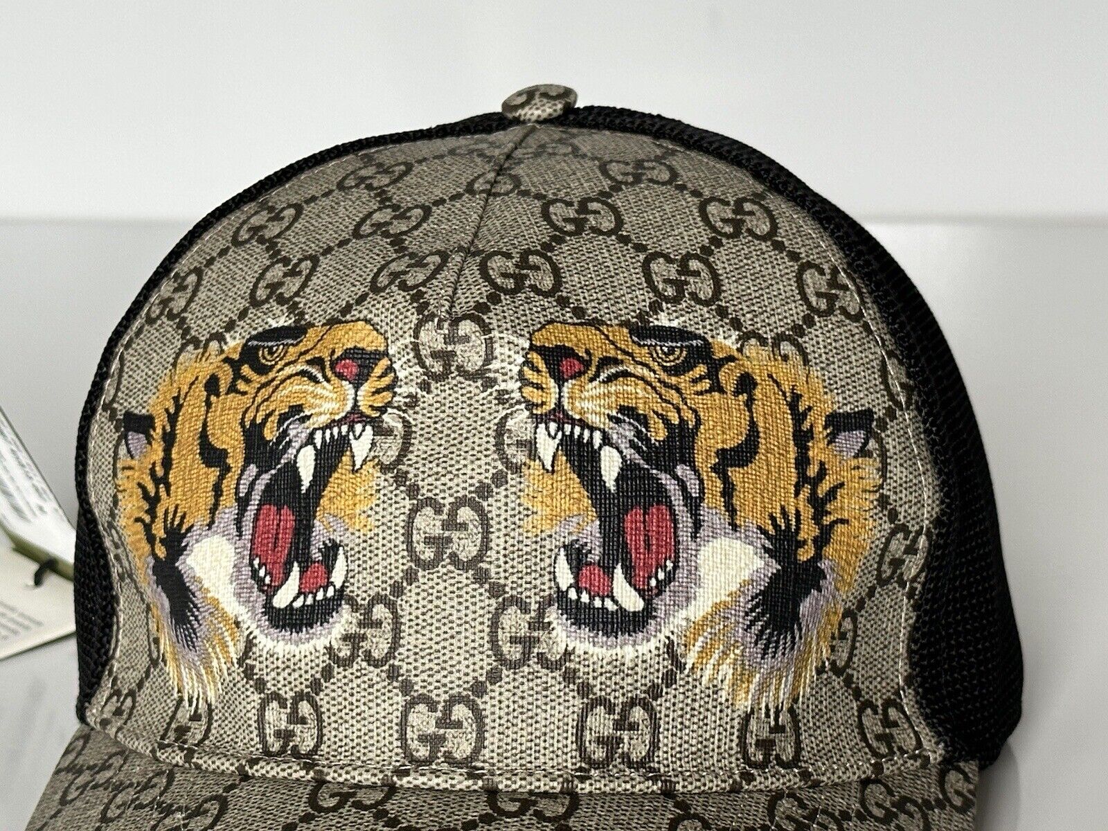 Бейсболка NWT Gucci Tiger GG с принтом Коричневая шляпа L (59 см), производство Италия 426887 
