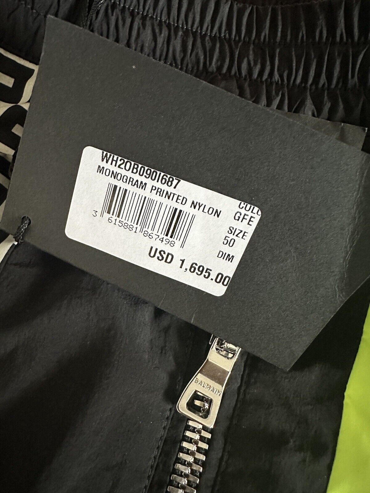 NWT 1695 долларов США Balmain Monogram Нейлоновые спортивные брюки 34 США (50 евро), сделано в Италии 