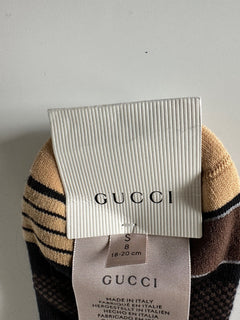 Носки NWT Gucci GG черные/бежевые, размер S (18-20 см), производство Италия 675854 