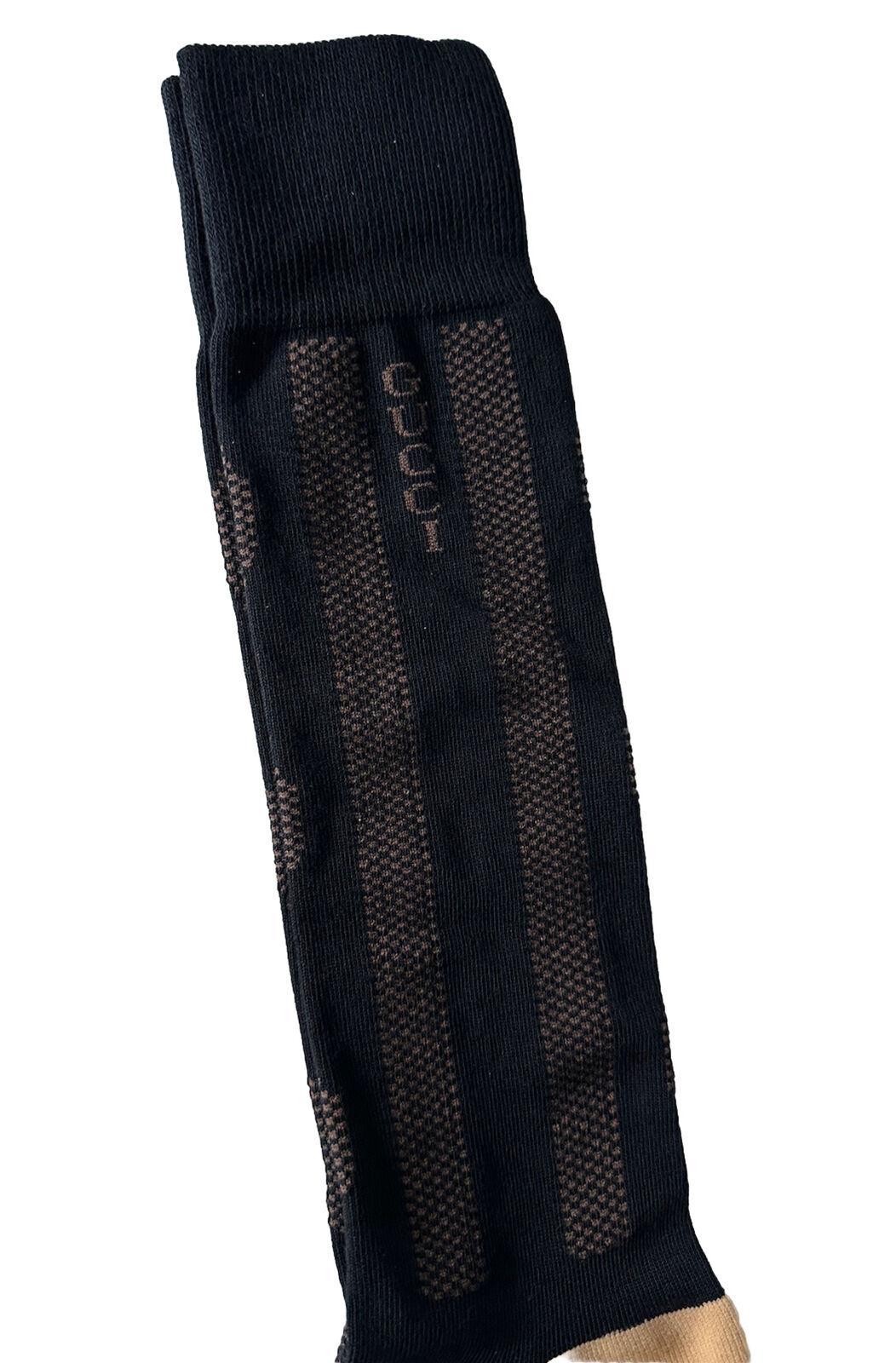 Носки NWT Gucci GG черные/бежевые, размер S (18-20 см), производство Италия 675854 