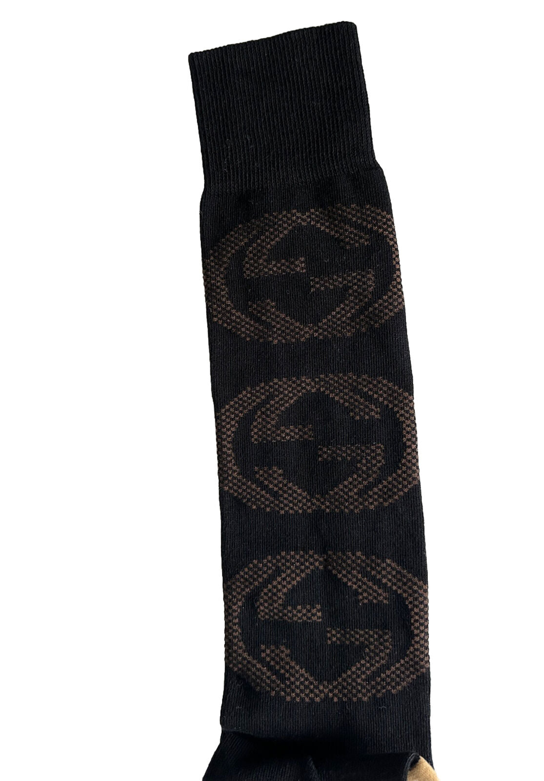 Носки NWT Gucci GG черные/бежевые, размер M (24–26 см), производство Италия 675854 