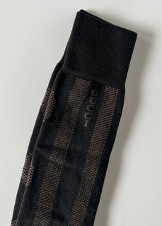 NWT Gucci GG Black/Beige Socks Size XS (16-18 cm) Made in Italy 675854