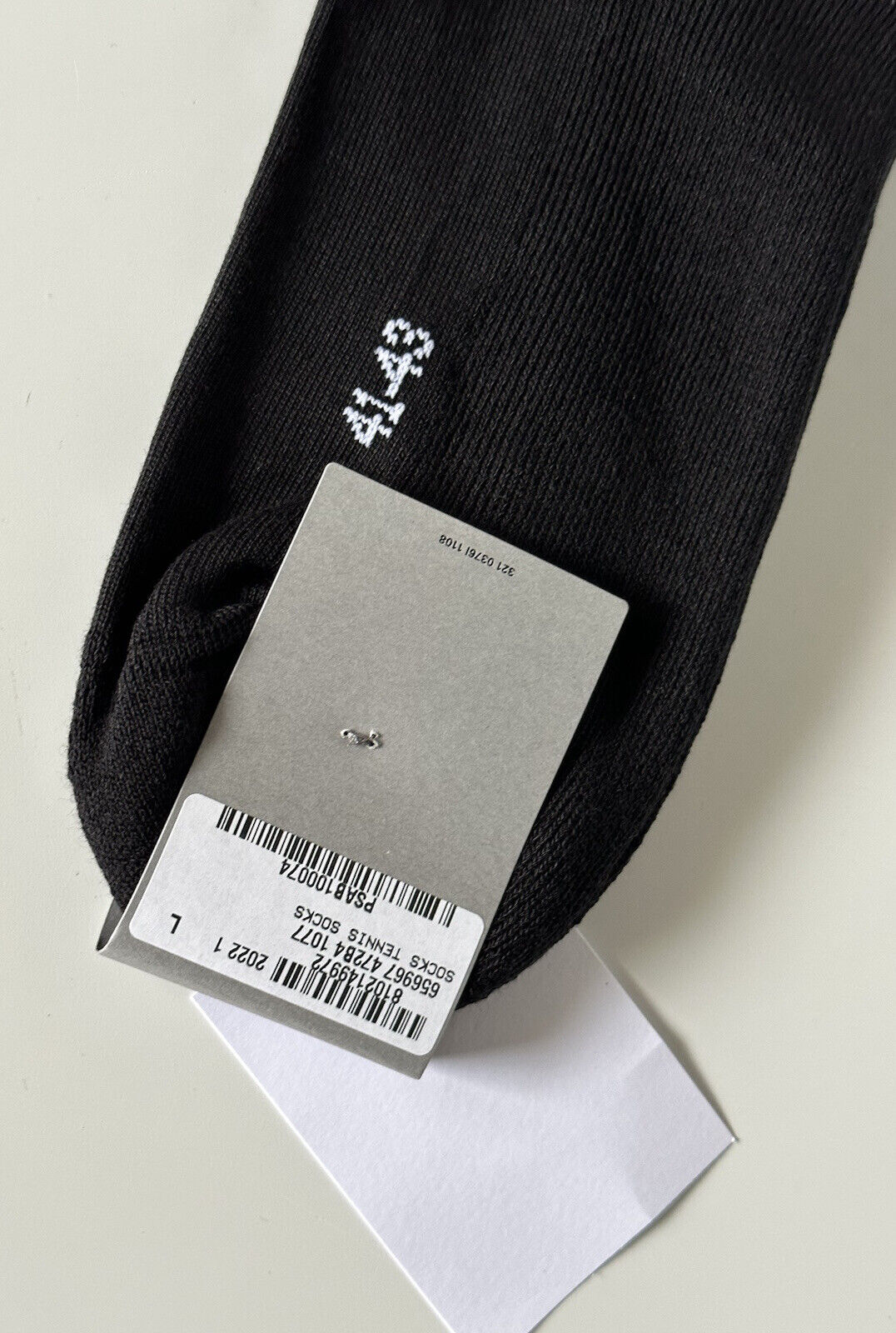 NWT 150 долларов США Теннисные носки Balenciaga Logo, черные, большие (41–43), сделано в Португалии 