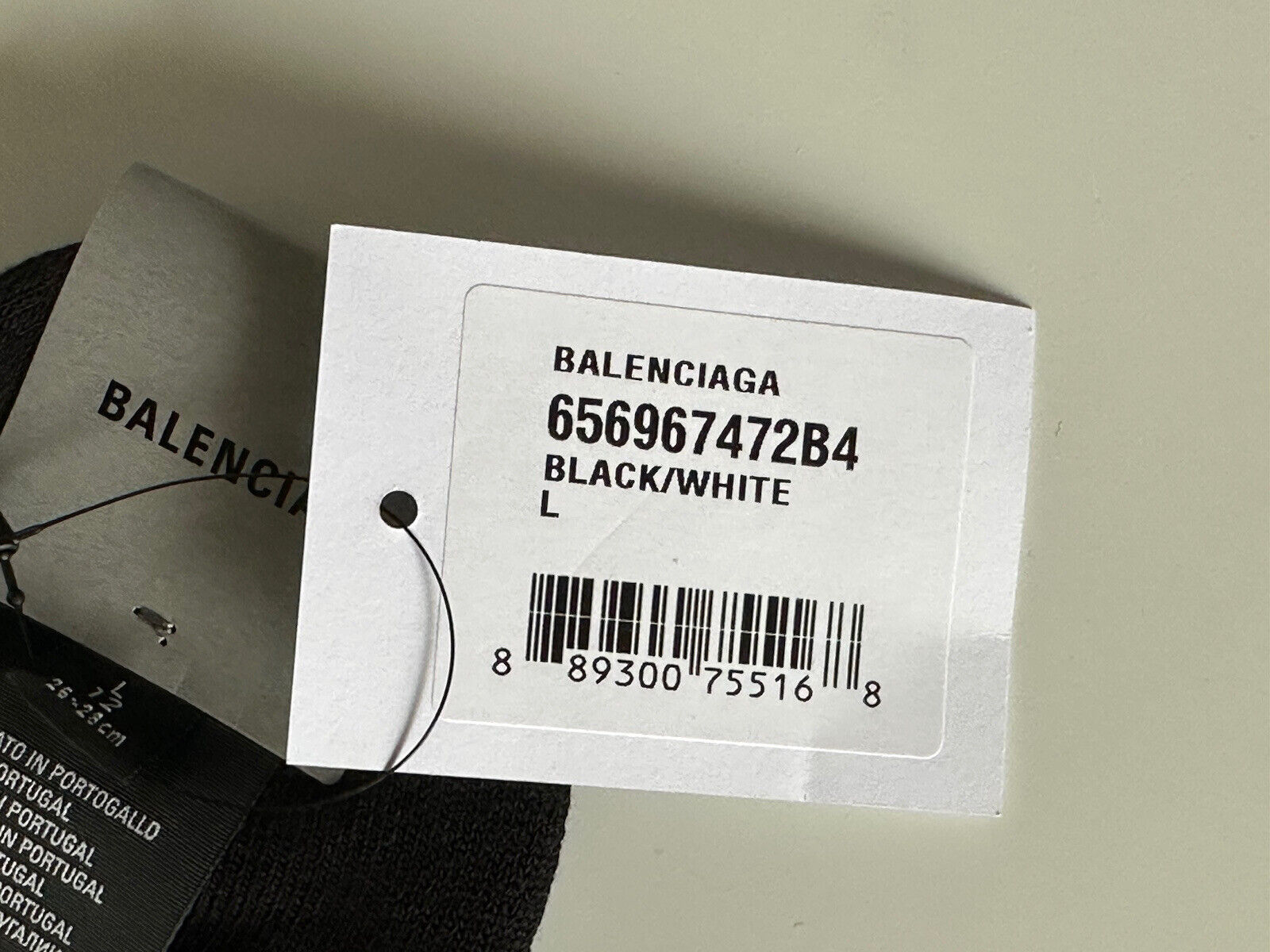 NWT $150 Balenciaga Logo Tennis Socks Black Large (41-43) Made in Portugal