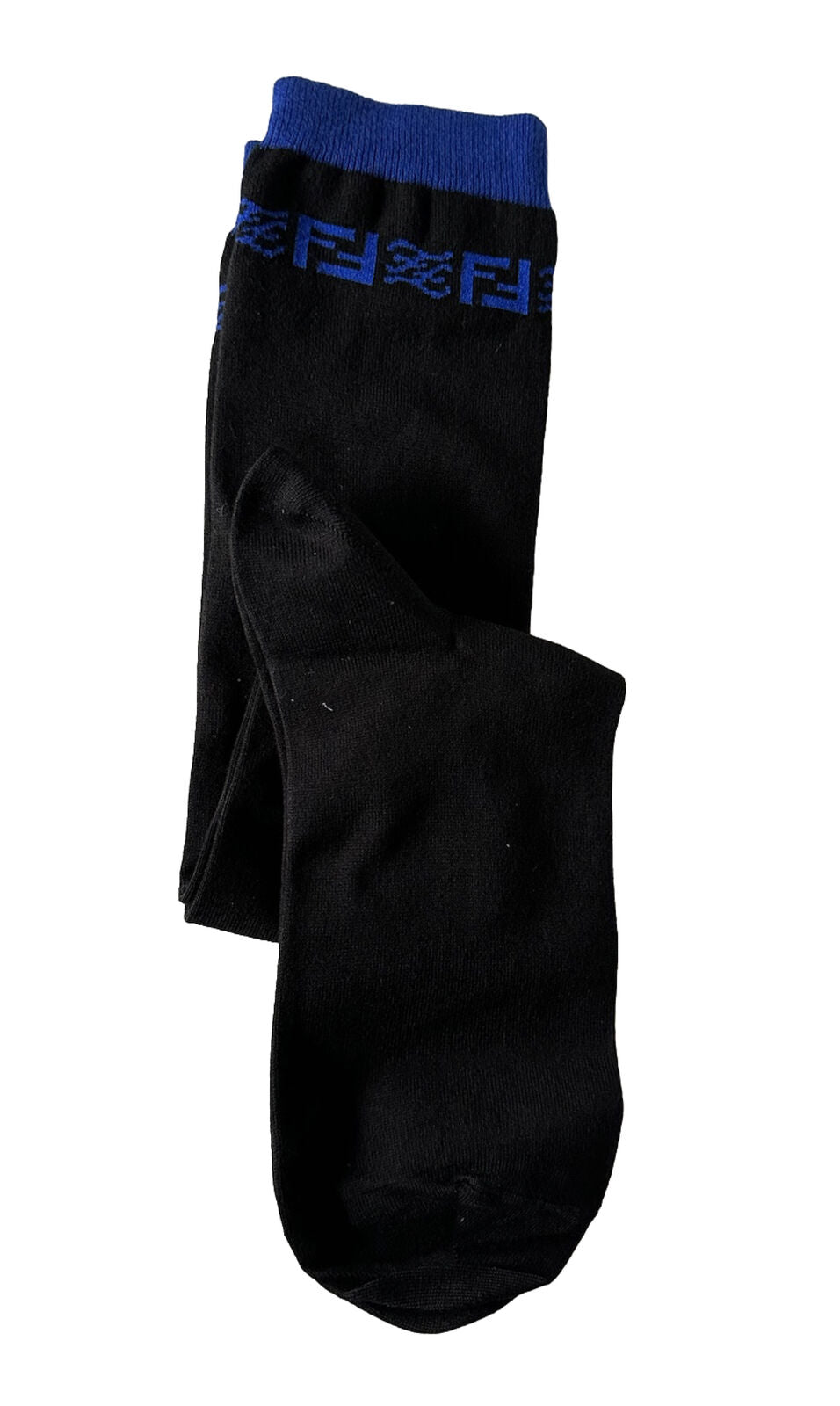 Neu mit Etikett: 260 $ Fendi FF Karligraphy-Socken, Schwarz, Größe L, hergestellt in Italien