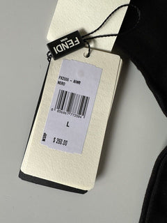 NWT $260 Fendi FF Karligraphy Socks Black Large Made in Italy